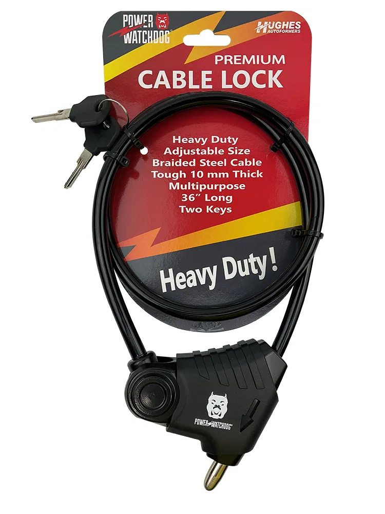 ADJLOCK – HUGHES AUTO Cable Lock, 36 Inch Length Key Lock With Two Keys Adjustable Lock 10 Millimeter Braided Steel C...